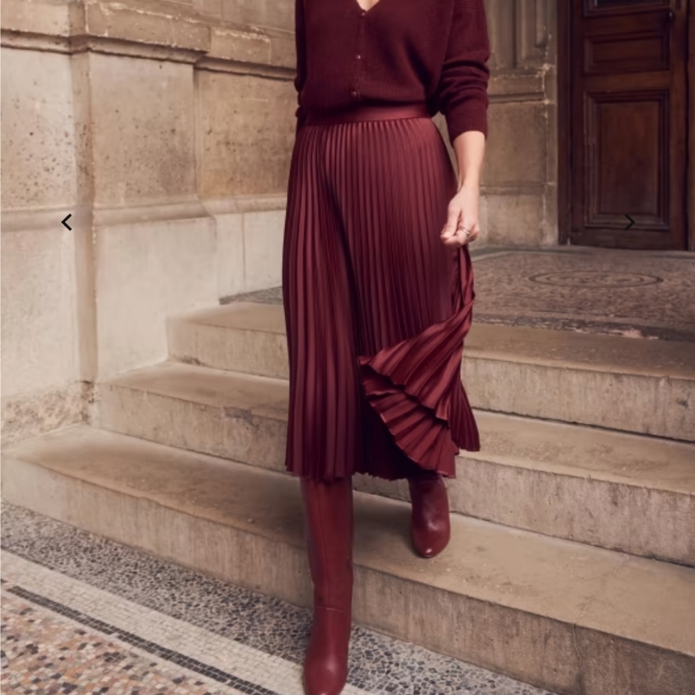 SEZANE SKIRT Dino Skirt pleated Burgundy